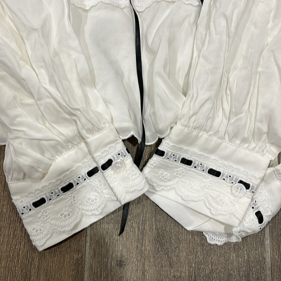 NEW! Reformation Haisley Long Sleeve Lace Bow Top Size 6 - Picture 7 of 10